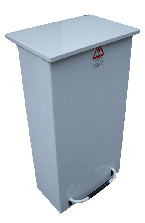 Standard Fire Retardant Pedal Bin - White - Medium 50L -  Slow Close