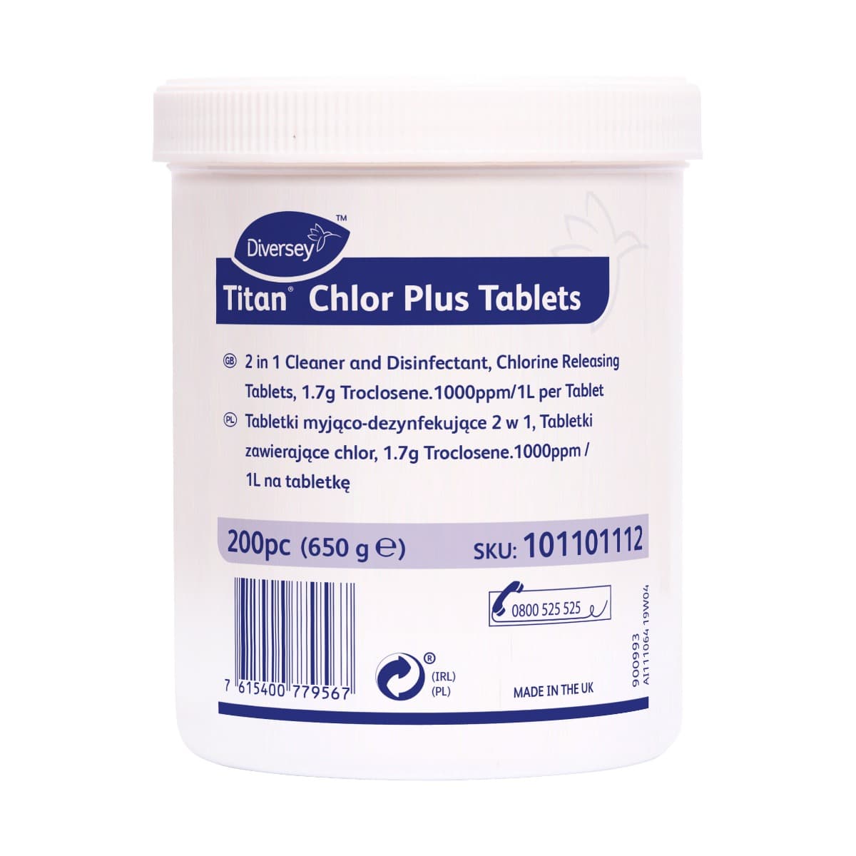 CASE Titan Chlor Plus Cleaning and Disinfecting Chlorine Tablets 200 (6)