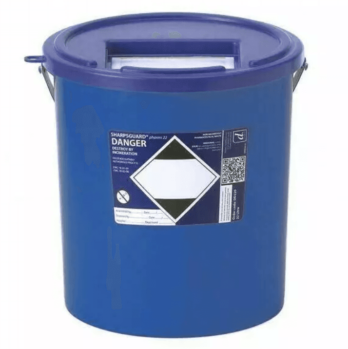 Daniels SHARPSGUARD Eco Pharmi Blue Lid 22L