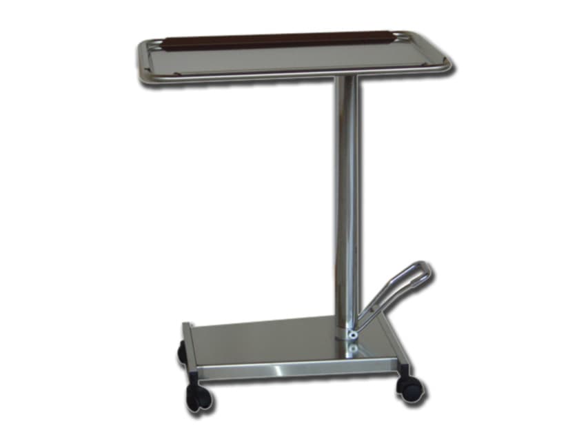 Mayo Table - Stainless Steel Base & Tray, Height Adjustable Pump & Castors