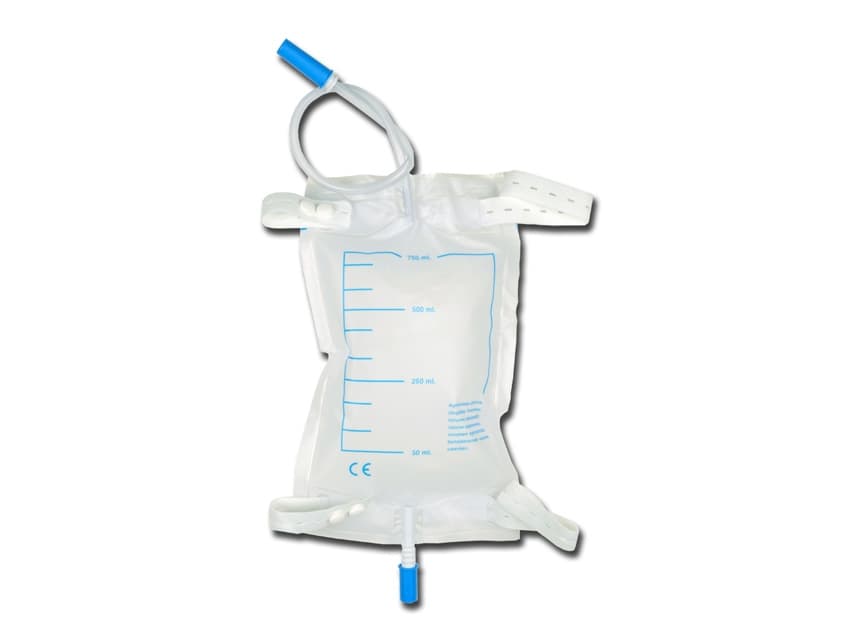 Urine Leg Bag 750cc 35cm Tube with 1 Set Button Straps (30)