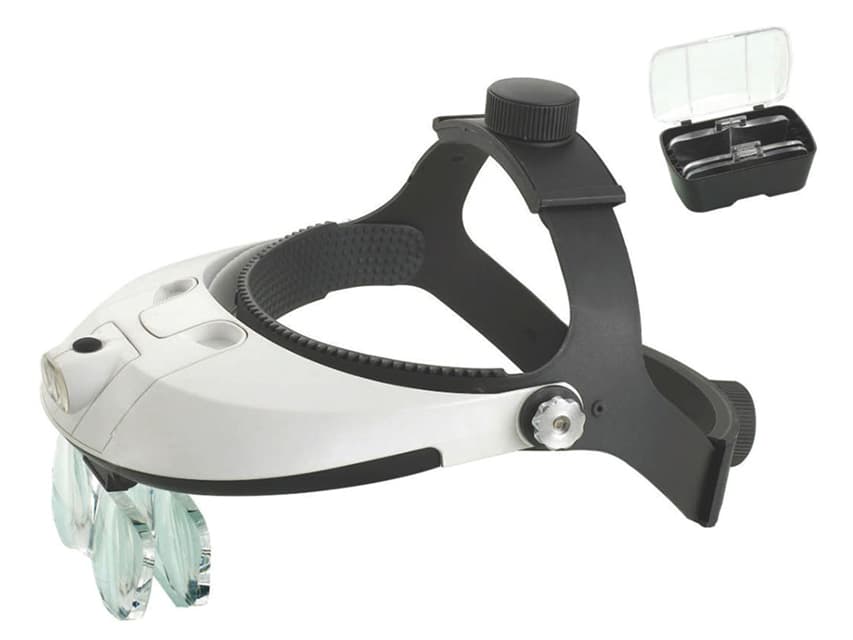  2 LED Headband Illuminated Magnifier with 5 Lens