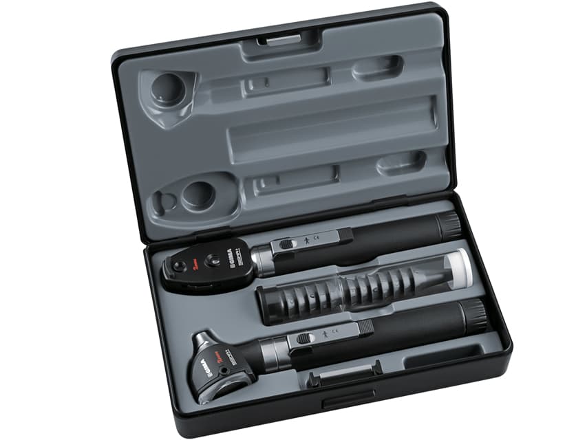 F.O. Otoscope / Ophthalmoscope Set with Two Handles and Case