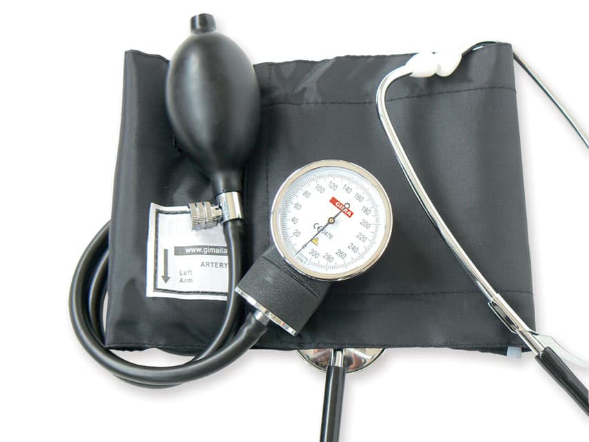 Yton Aneroid Sphygmo with Integrated Stethoscope - Black Cuff