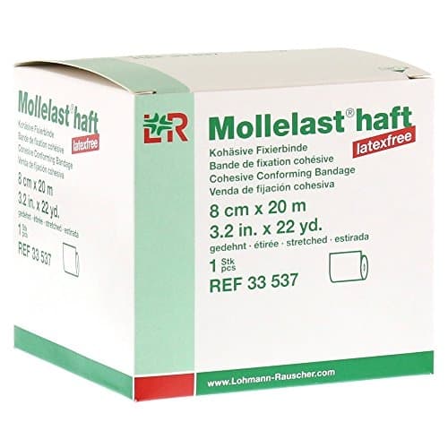 Mollelast Haft Latex Free Fixation Bandage - White - 20m x 8cm