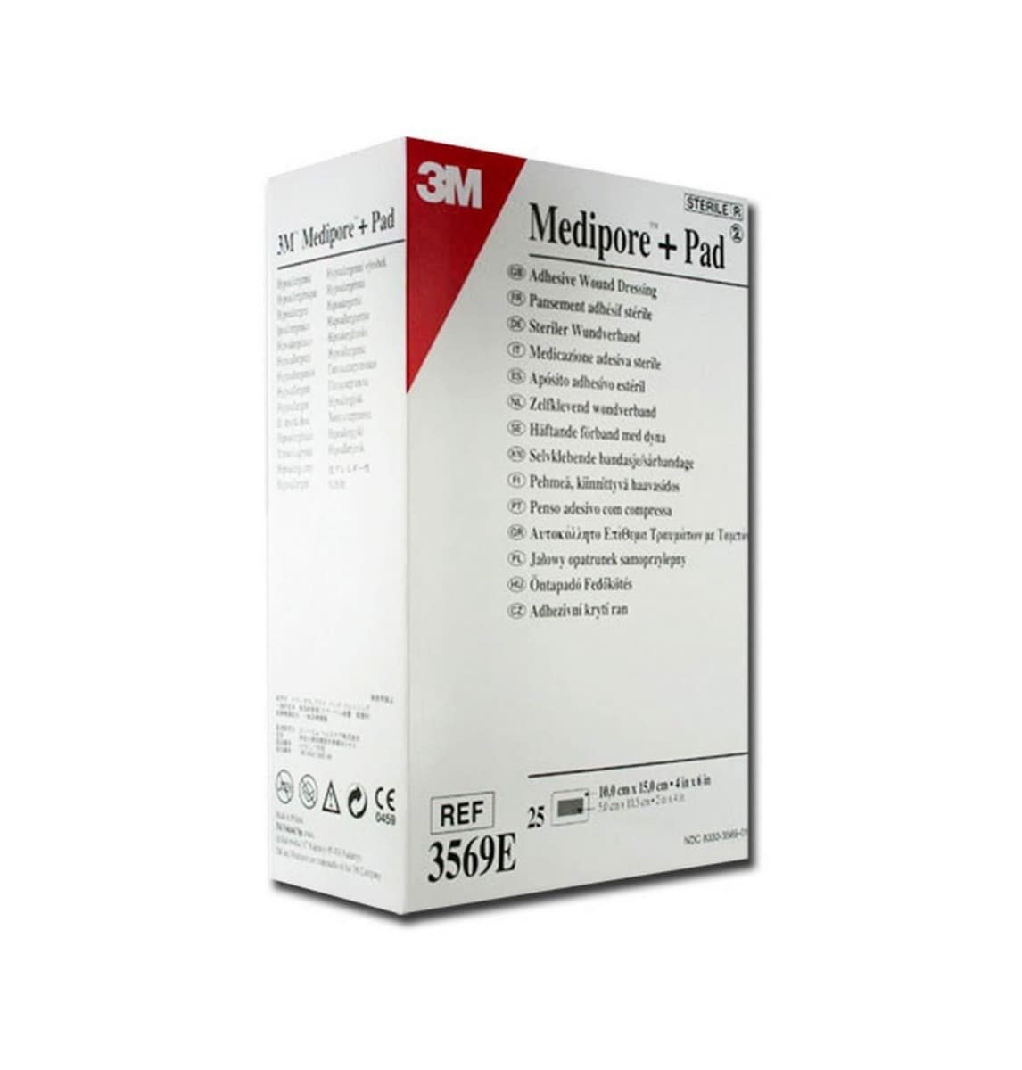3M Medipore +Pad Soft Cloth Adhesive Wound Dressing, 10cm x 15cm, Pack of 25