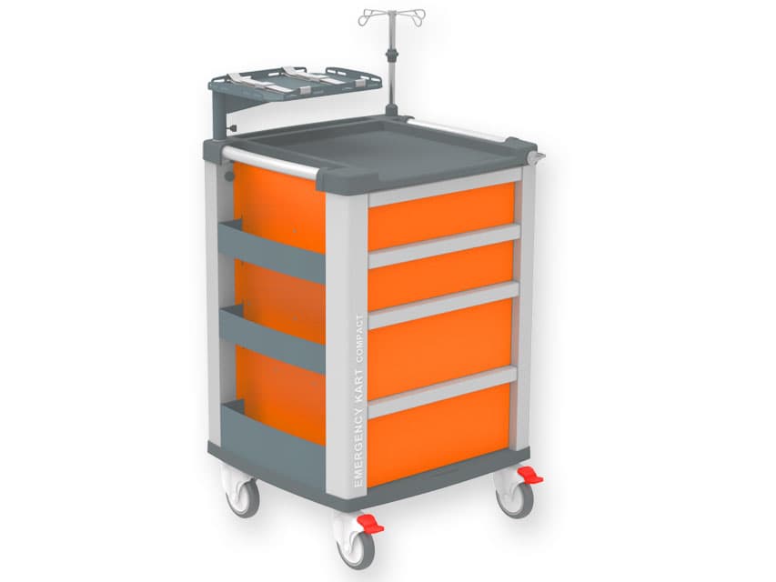 Compact Emergency Kart - Orange (4 Drawer)