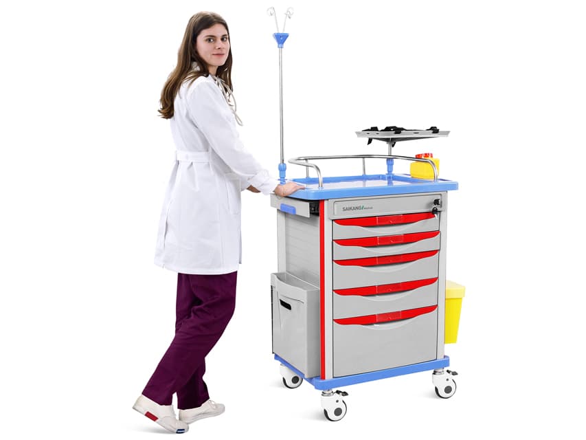 Neo Emergency Trolley - 5 Drawer