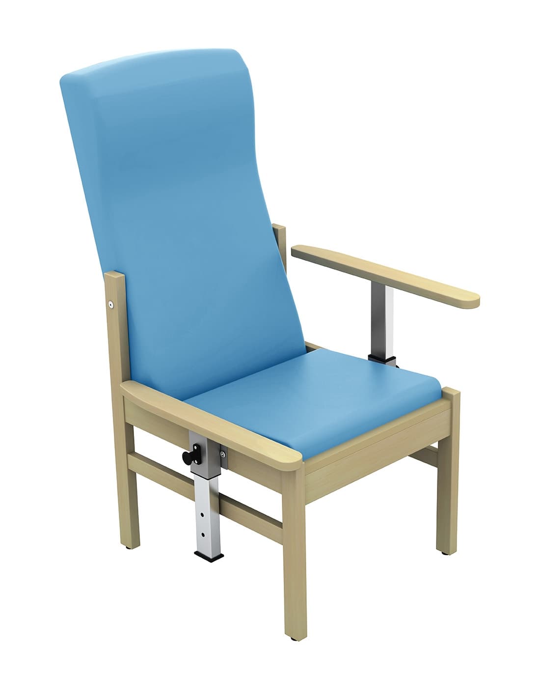 Atlas - High Back Arm Chair with Drop Arms (Vinyl) Cool Blue
