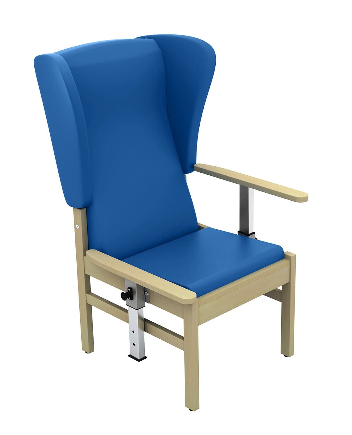 Atlas Patient High Back Arm Chair with Wings and Drop Arms (Vinyl) Navy 