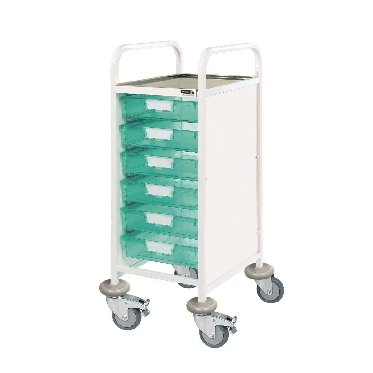 VISTA 30 Clinical Trolley, 6 Single Trays - Green 