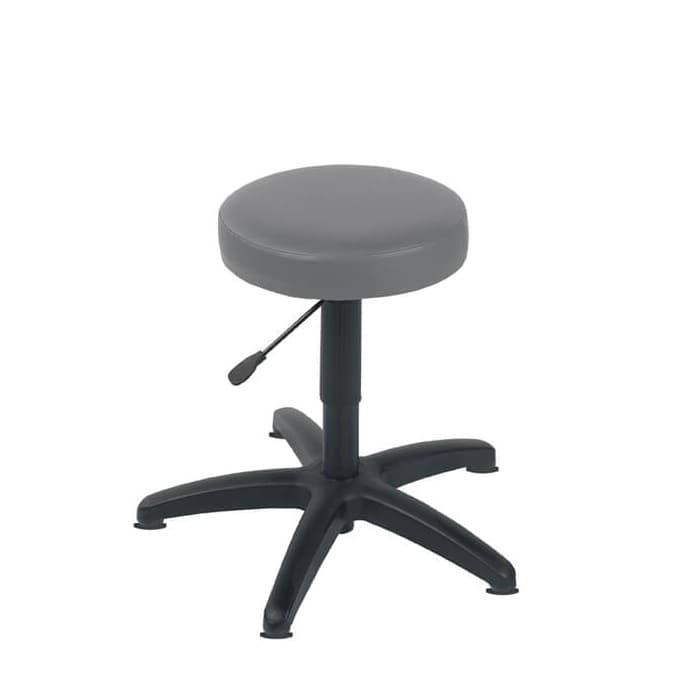Vinyl Gas Lift Stool with 5 Glides NO Foot Ring Height 39 - 55cm - Grey