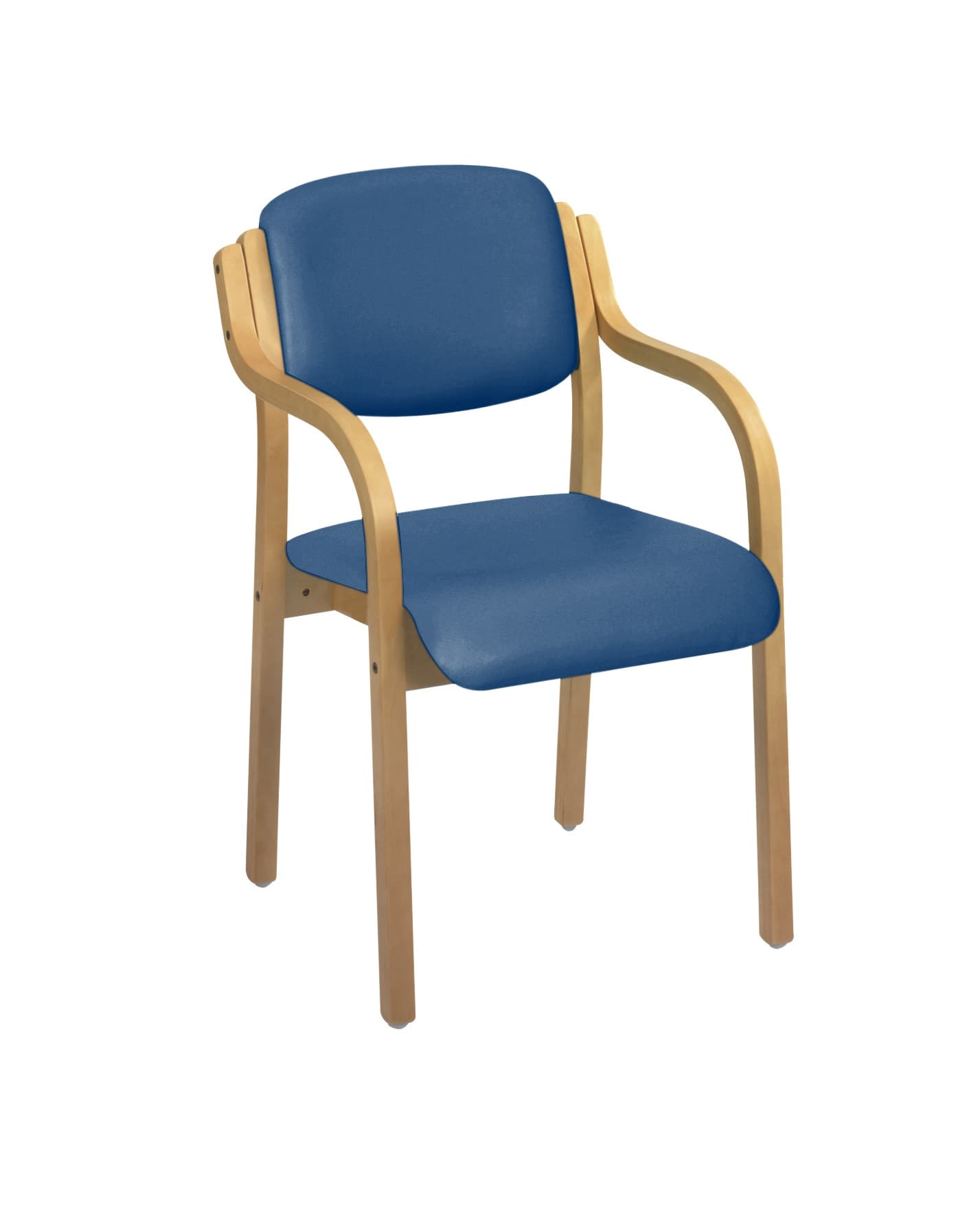 Aurora Visitor Chair With Arms - Vinyl - Navy