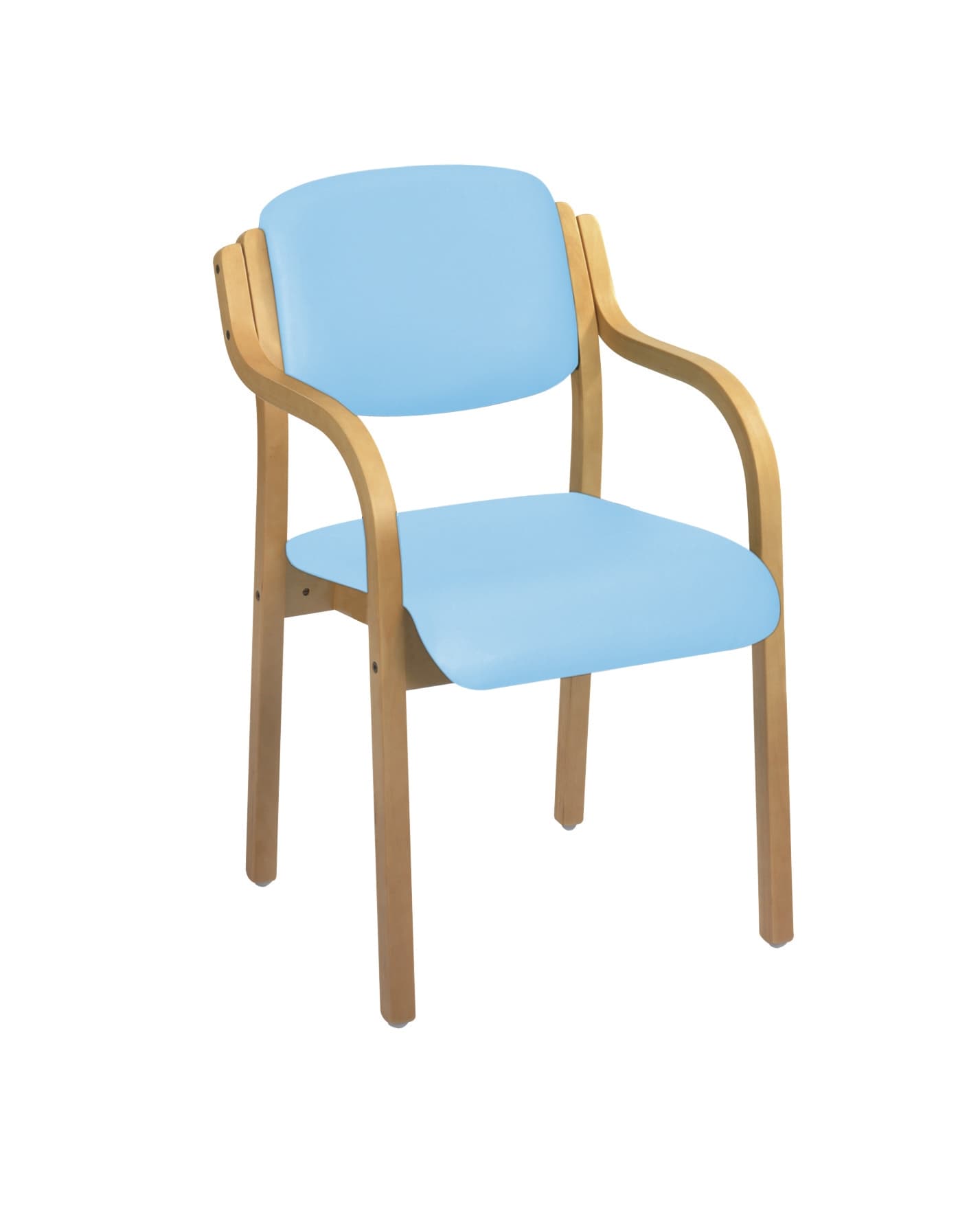 Aurora Visitor Chair With Arms - Vinyl - Sky Blue