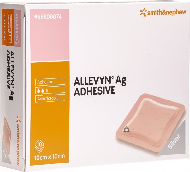 Allevyn Ag Adhesive 10 x 10cm Dressing (10)