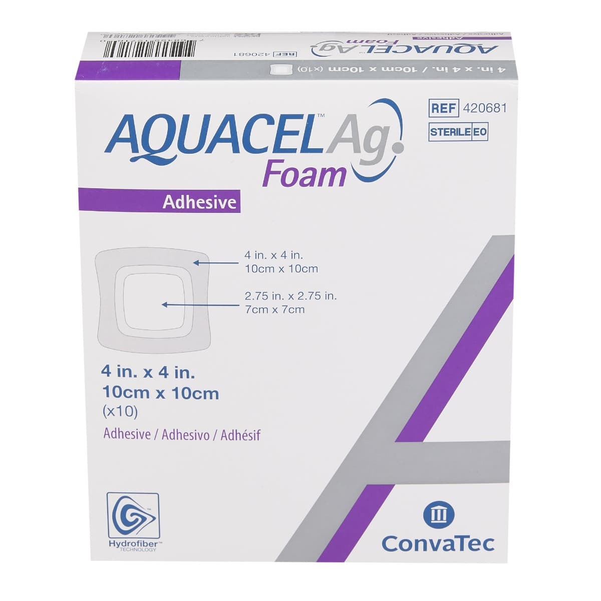 Aquacel Ag Foam Adhesive 10 x 10cm (10)