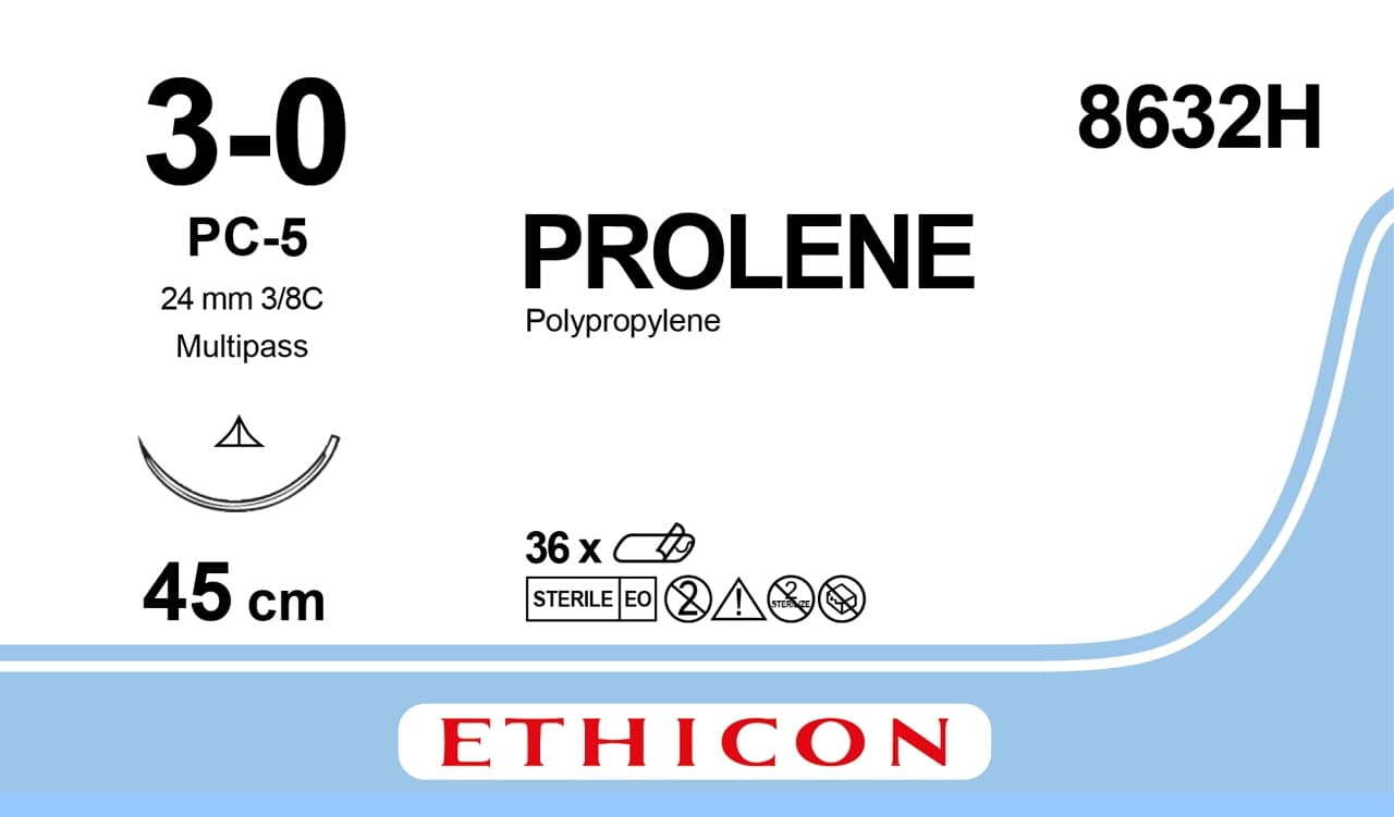 Prolene Sutures 3/0 45cm 19mm CVD Qty 36