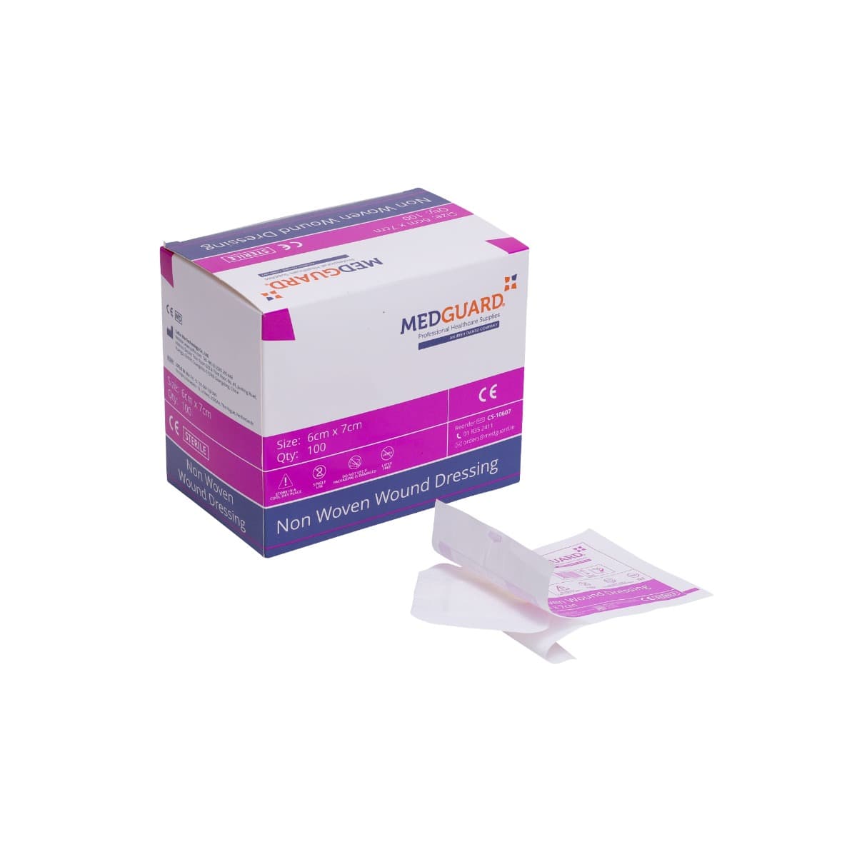 Medguard Sterile Non Woven Wound Dressing - 6 x 7cm (100)