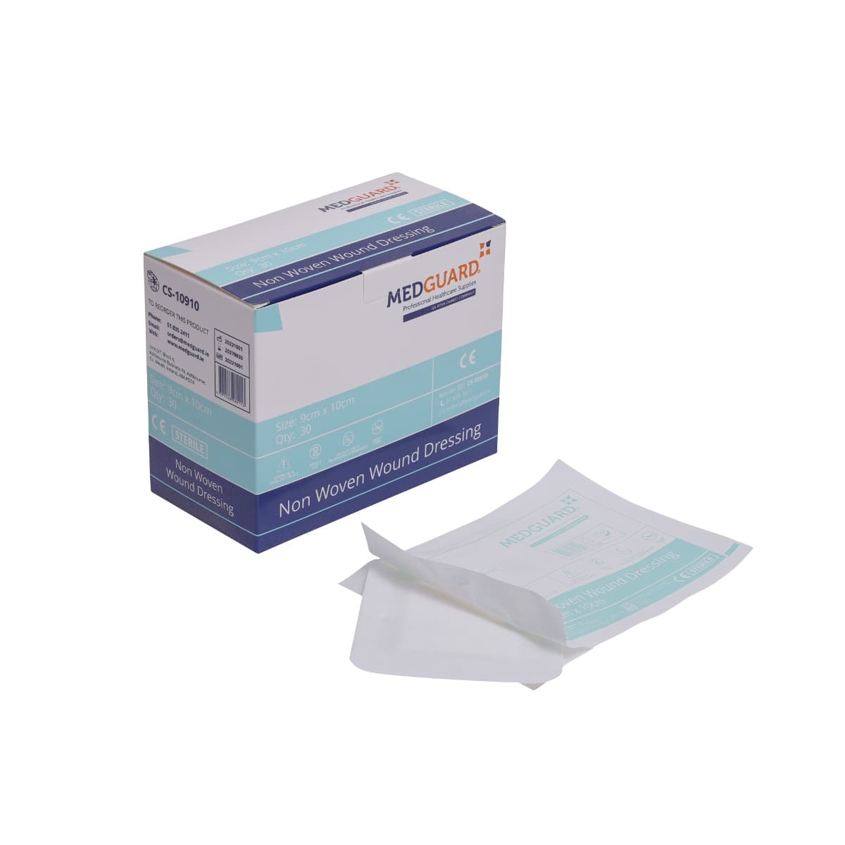 Medguard Sterile Non Woven Wound Dressing - 9 x 10cm (30)