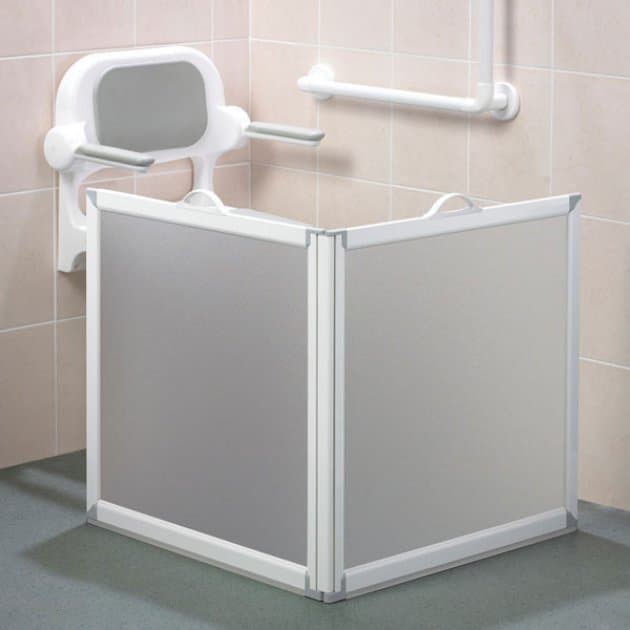 2 Panel Portable Shower Door w/Handles, 2 x 750mm x (H)900mm