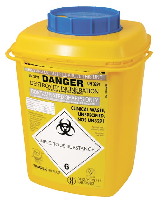 Sharpak Plus Sharps Container Blue Lid with Visilock