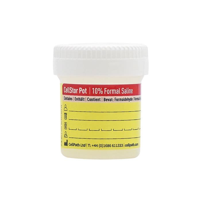 Cellstor Pot 20ml - 10% Formal Saline (25)