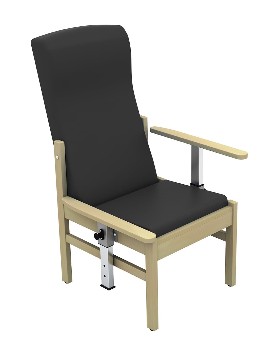 Atlas - High Back Arm Chair with Drop Arms (Vinyl) Black