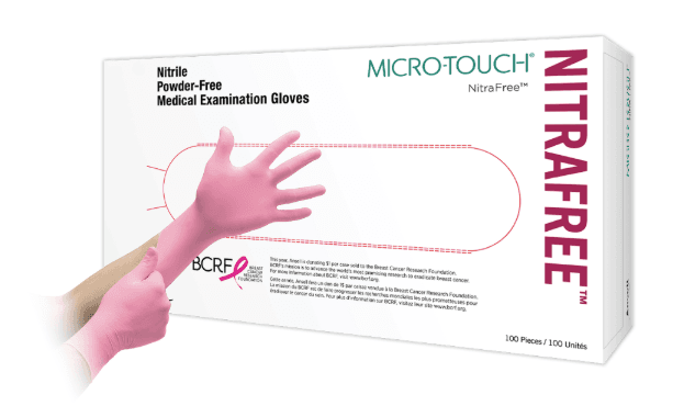 CASE Pink Nitrile Gloves Medium P/F (10x100)