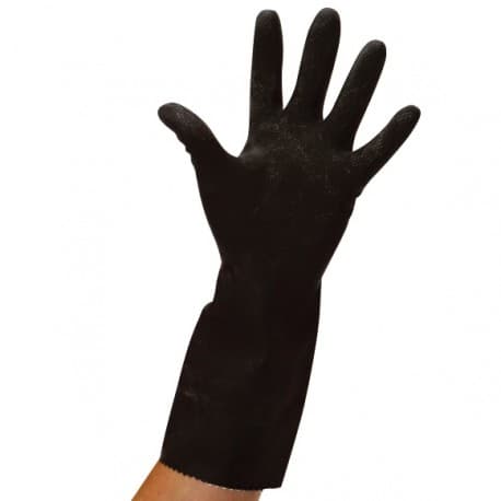 Industrial Heavy Duty Rubber Gloves Black - Medium (Pair)