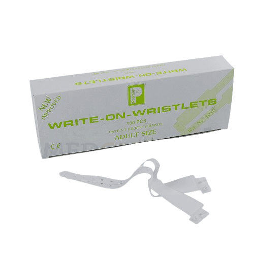 Adult White Wristlet ID Tags - Write On (100)