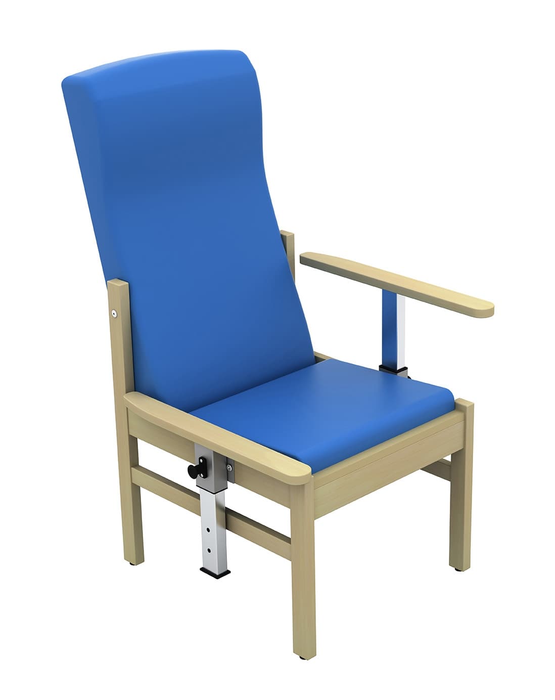 Atlas - High Back Arm Chair with Drop Arms (Vinyl) Mid Blue