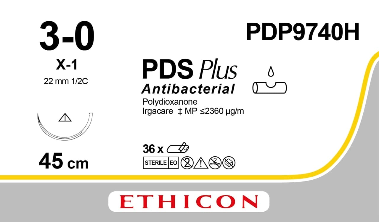 Ethicon PDS Plus Suture 3-0, 22mm, 1/2C, 45cm (36)