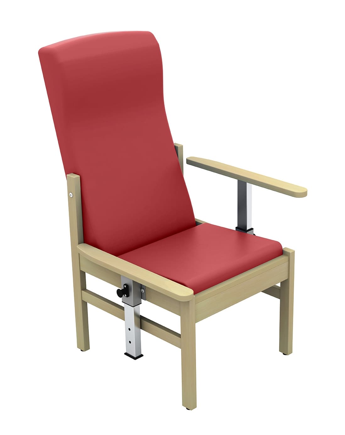 Atlas - High Back Arm Chair with Drop Arms (Vinyl) Red Wine