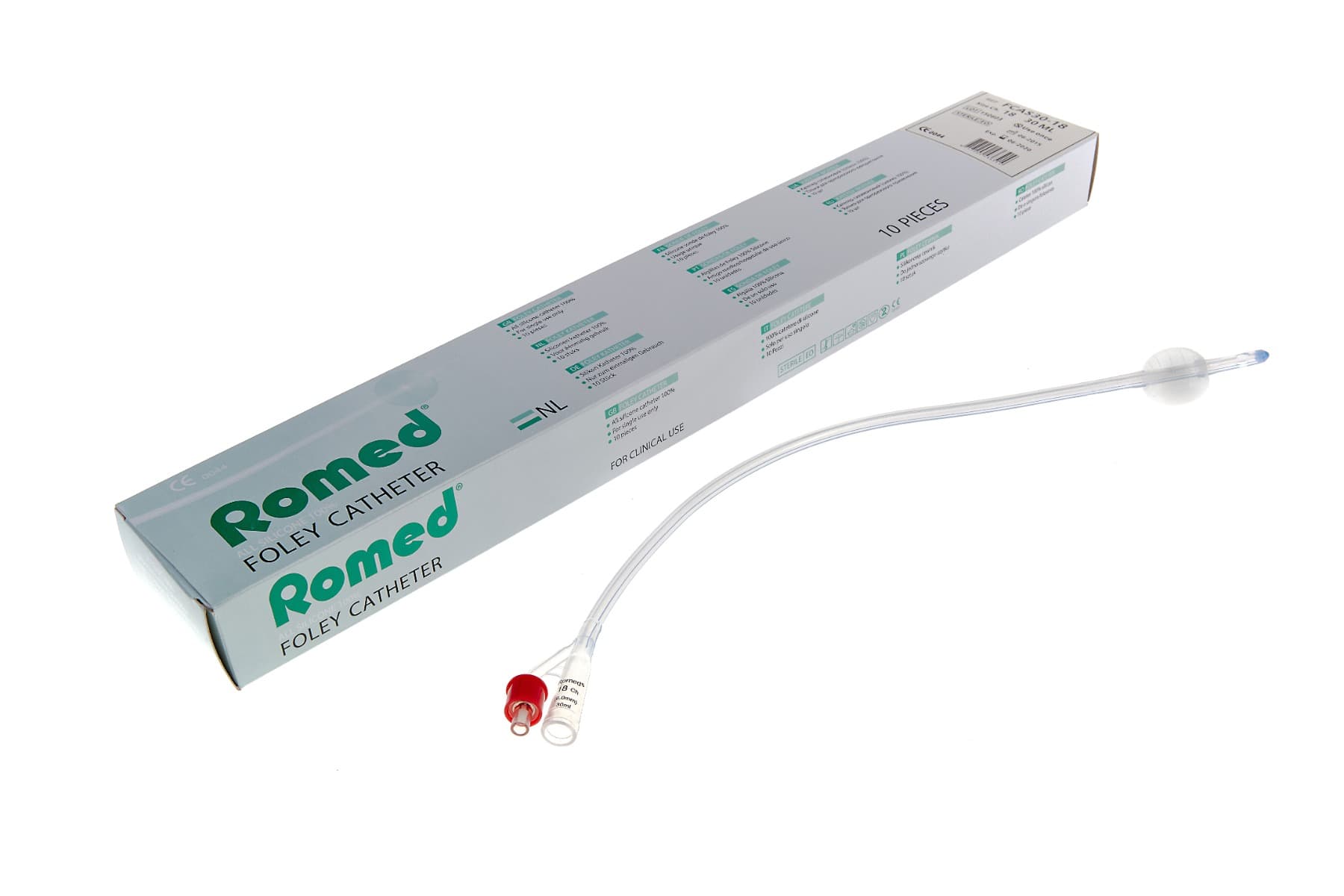 Foley  Balloon Catheters 2 Way 10ml  Size 18 - ALL SILICONE (100)