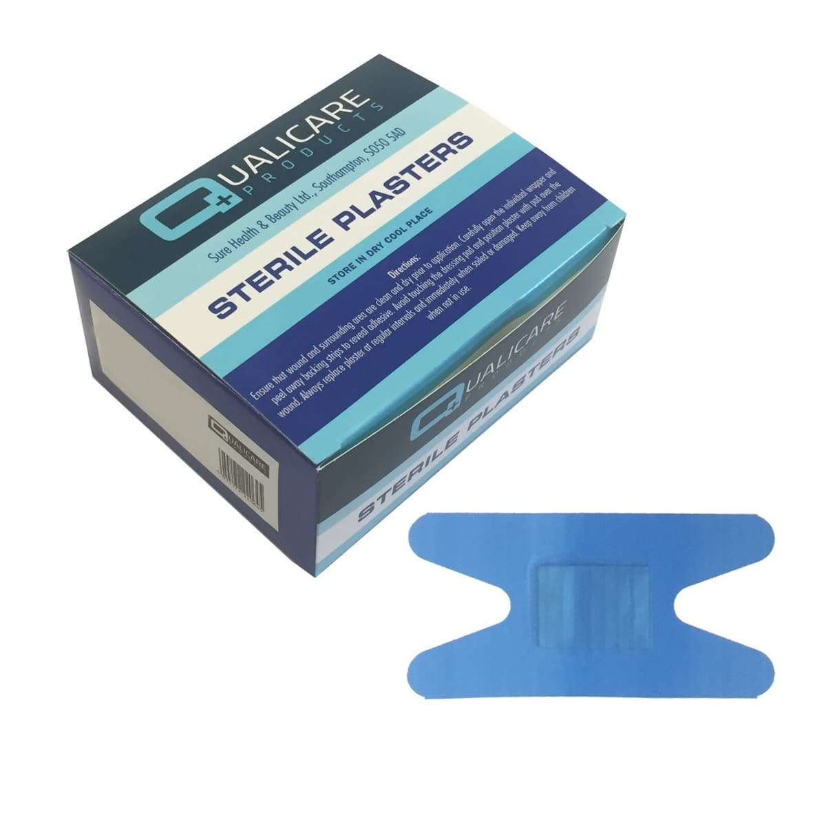 Blue Detectable Knuckle Plasters Anchor - 7.6cm x 3.8cm (50)