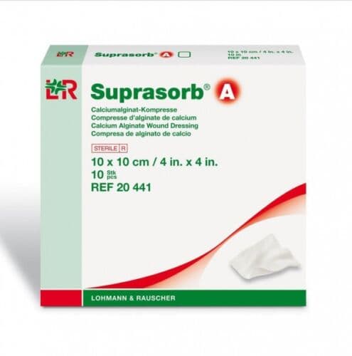 L&R Suprasorb A Calcium Alginate Dressing 10 x 10cm (10)
