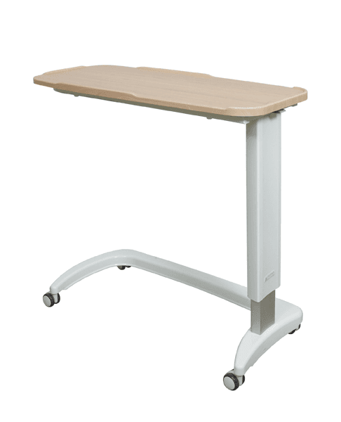 Over Bed Table Enterprise, Edged Top, C shaped Base, Beech