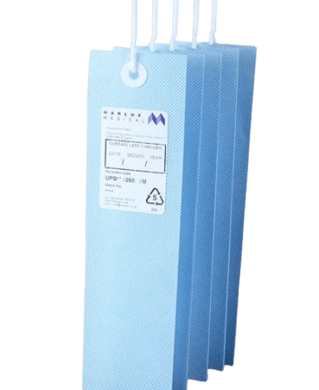 Summer Blue Uniglide Hook Disposable Curtain 