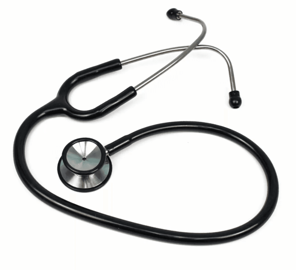 Stainless Steel Cardiology Stethoscope - Black