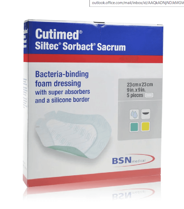 BSN Cutimed Siltec Sorbact Sacrum