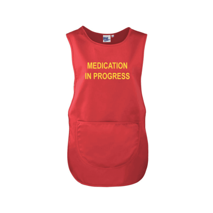 Red Tabard 'Medication in progress' - 3X Large