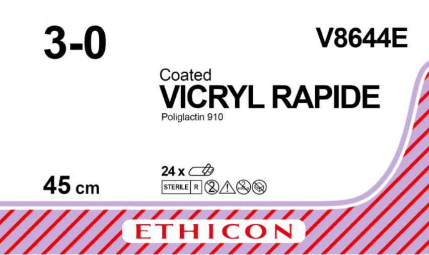 VICRYL Rapide Ethicon Und 3X45CM M2 USP 3/0 Non Needled (24)