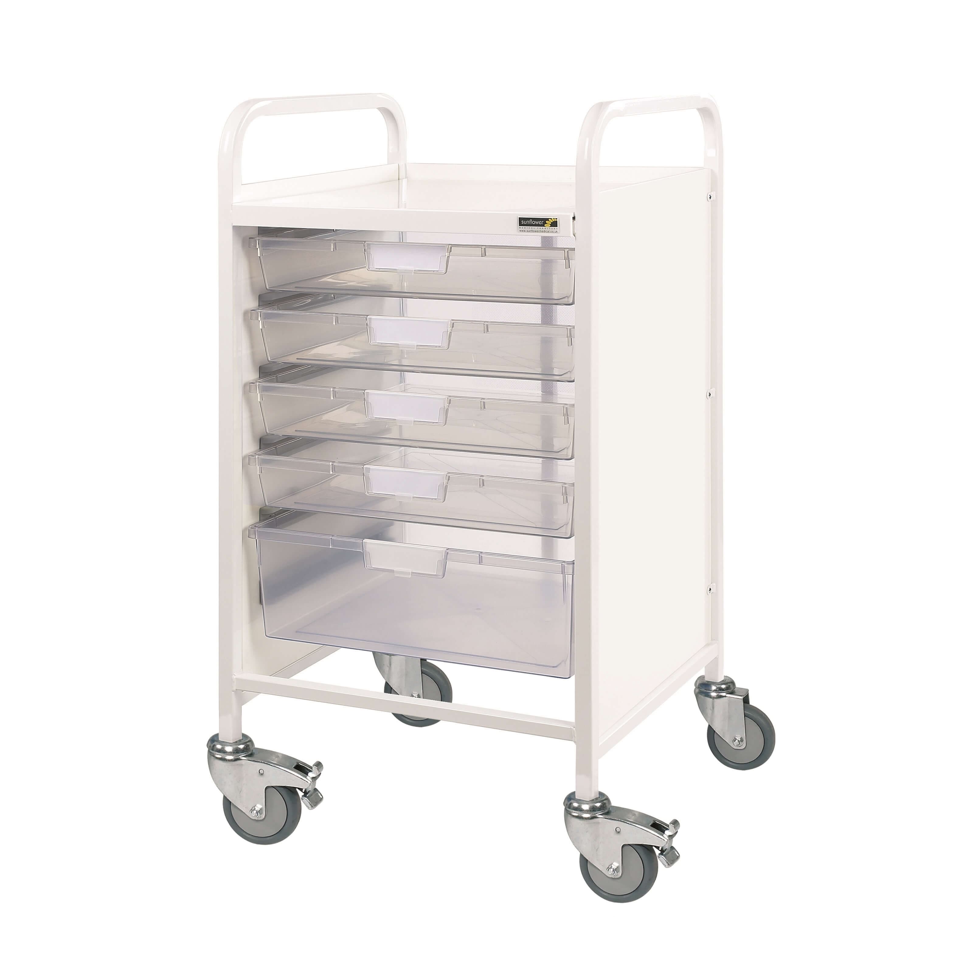 VISTA 50 Trolley - 4 Single / 1 Double Depth Trays 