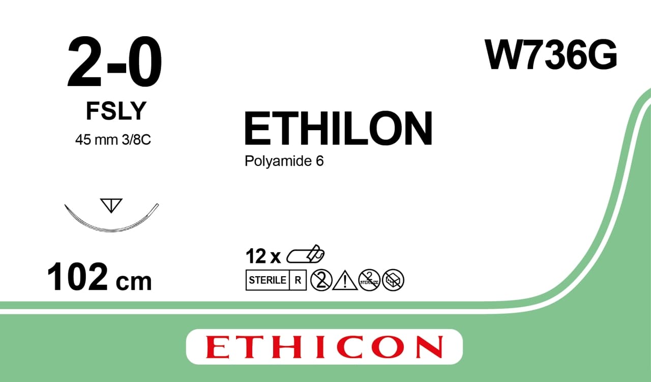 ETHILON Black 2/0 x 100cm - Non Absorbable (12)