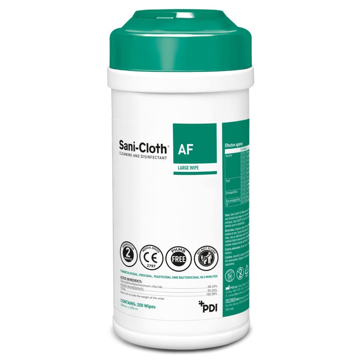 Sani-Cloth AF Wipes Canister (200) - Medical Device Class lla