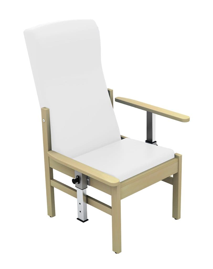 Atlas - Mid-Back Arm Chair WITH DROP ARMS (Vinyl) Snow White