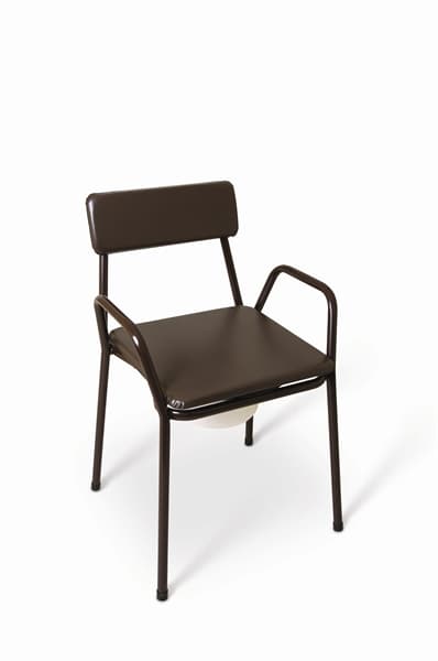 T59 Stacking Commode – Fixed Height & Fixed Arms – Brown