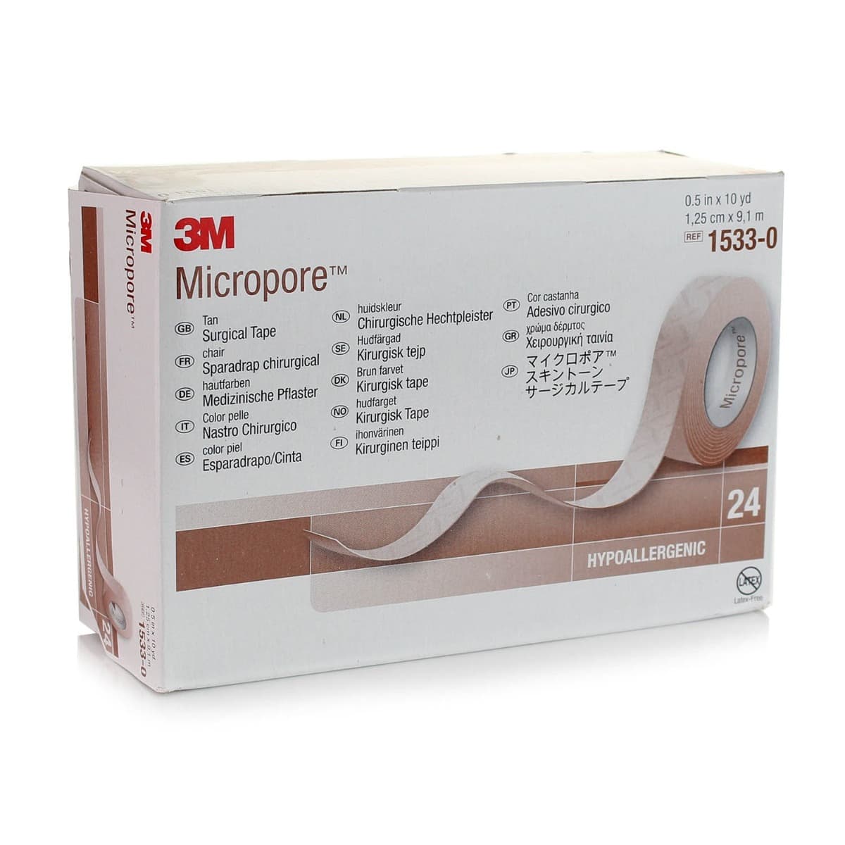 3M Skin Coloured Micropore Tape 1.25 x 9.14m (24)