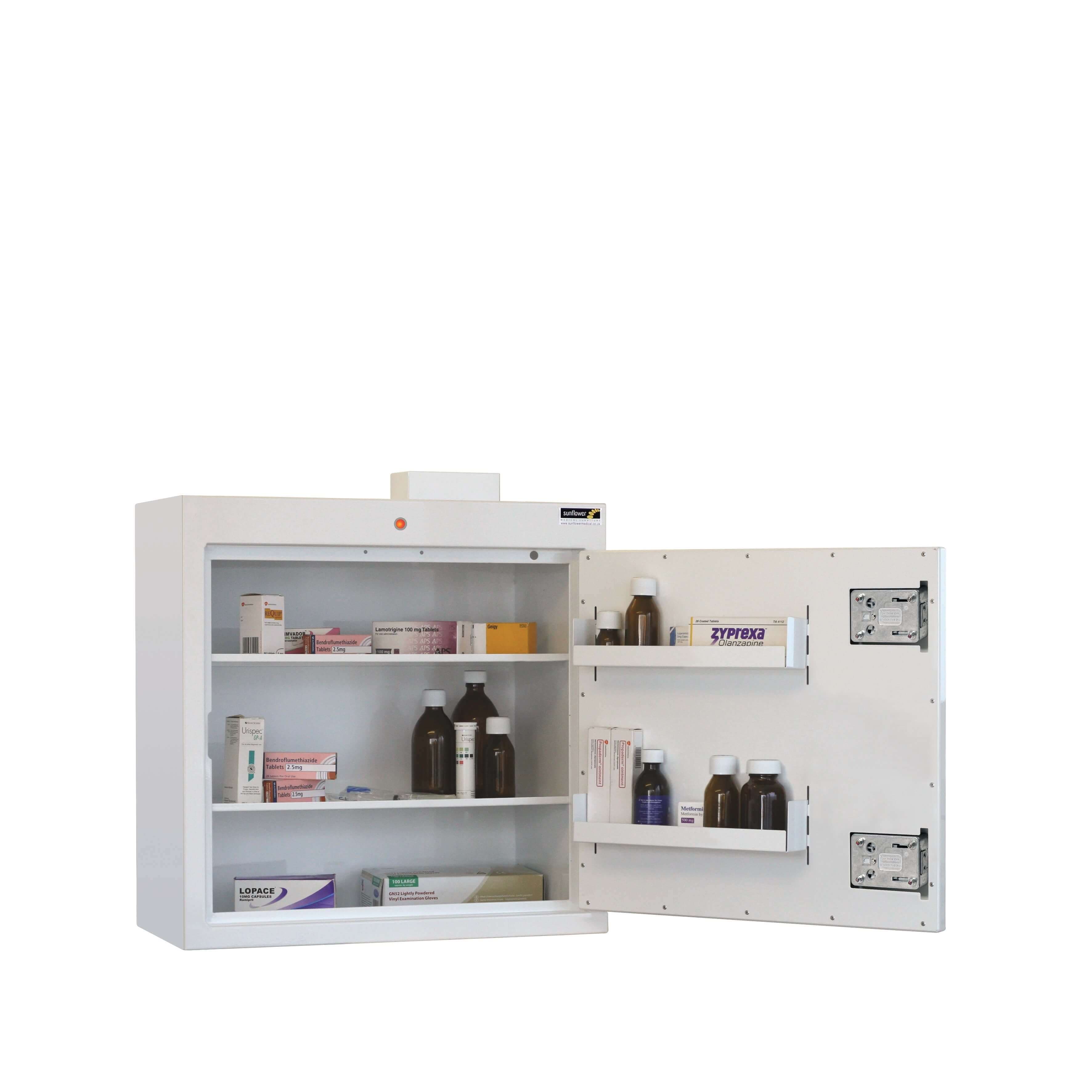 Medicine Cabinet - 3 Shelves & 2 Door Trays, 1 Door - 60cm(H) x 60cm(W) x 30cm(D) - No Light