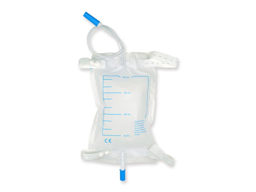 Urine Leg Bag 750cc 10cm Tube with 1 Set Button Straps (30)
